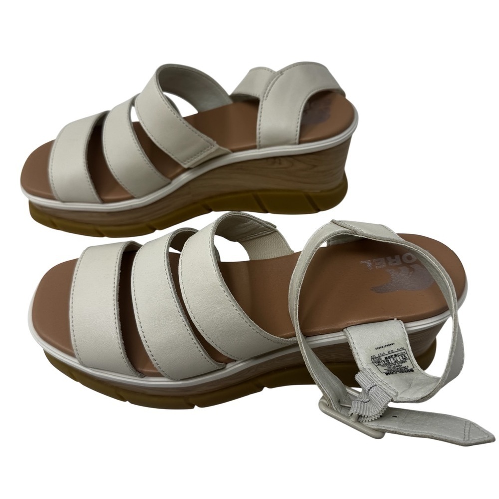 Sorel Ankle Strap Platform Wedge Sandal Cream Joanie III. Size 9 1/2 - Picture 6 of 8